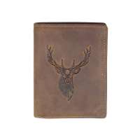 PORTEFEUILLE CERF CUIR VIEILLI